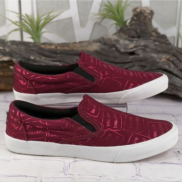 Bucketfeet "You Are Beautiful" Canvas Slip-On Sneakers - Picture 3 of 10